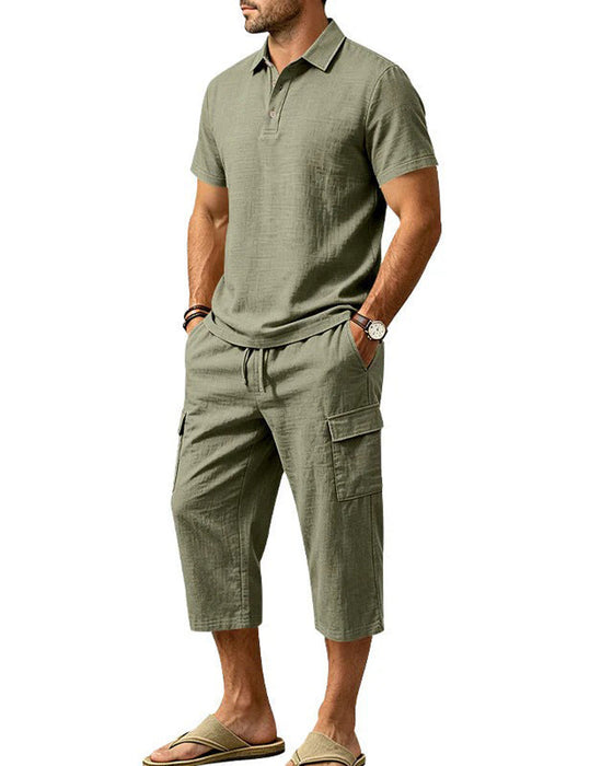Set Polo Oberteil Capri Hose
