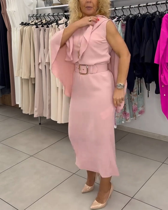 Kleid Fashionabler Runder Hals Elegant