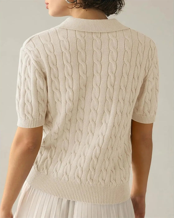 Pullover Polo Kurzarm Gestrickt