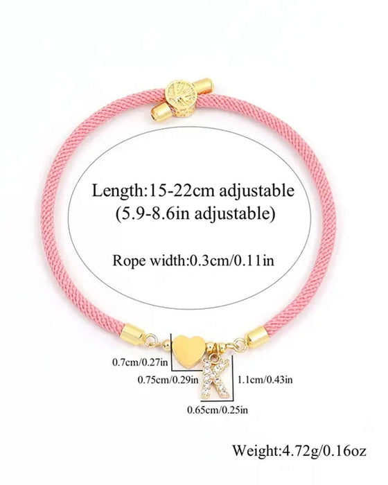 Initial Herz Charm Link Modisch Armband