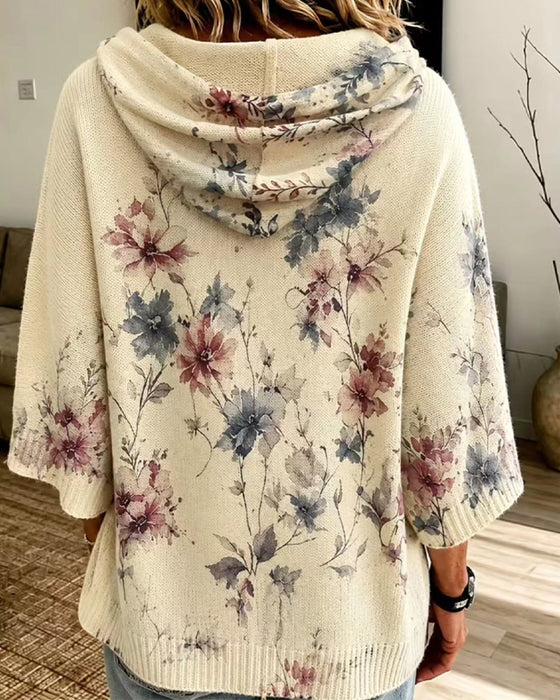 Pullover Locker Bedruckt Mit Kordelzug
