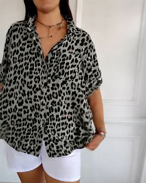 Leopardenmuster Modeblusen