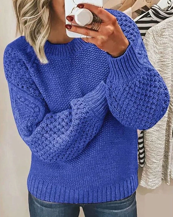 Pullover Vielseitig Uni Farbe Gestrickt