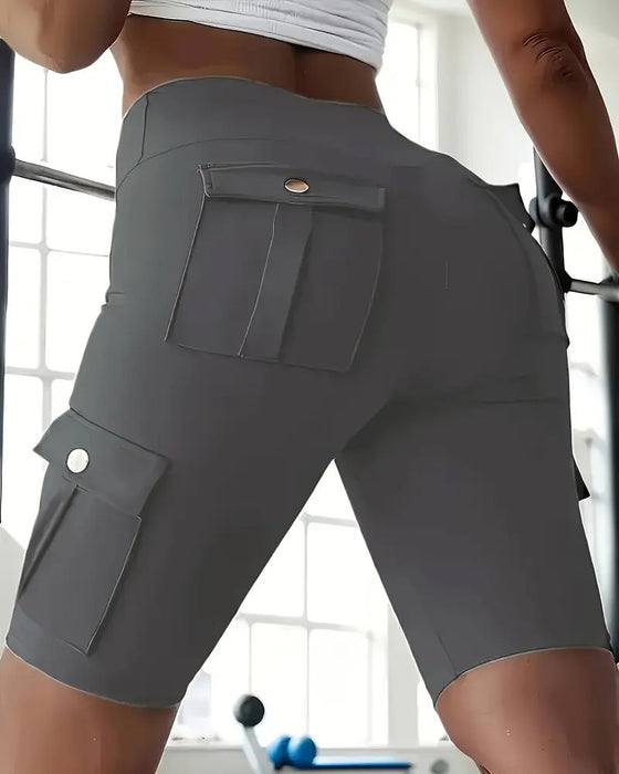 Leggings Einzelner Schnalle Einfarbig Yoga
