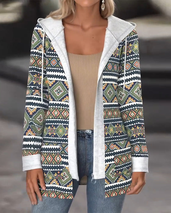 Kapuze Mantel Casual Reißverschluss
