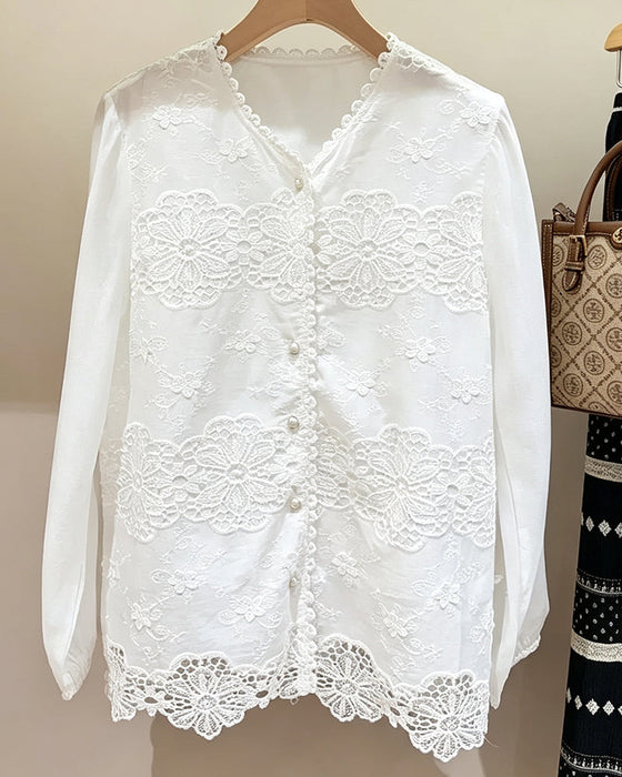 Bluse Ausschnitt Spitze Trim