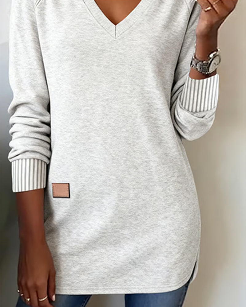 Sweatshirt Modisches mit V-Ausschnitt