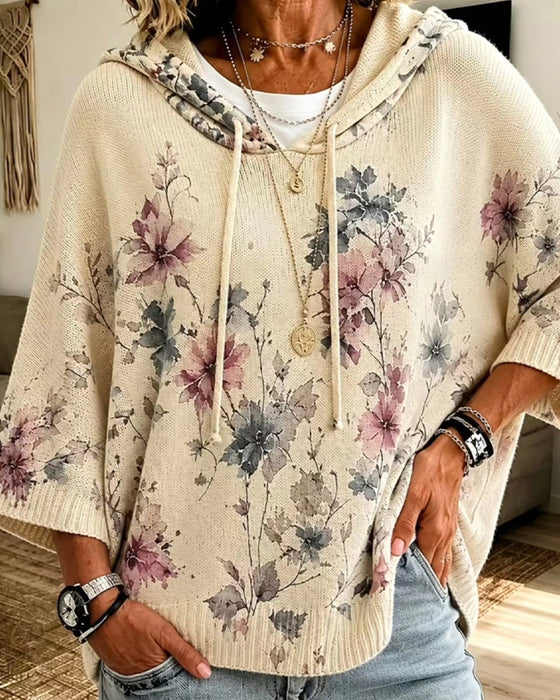 Pullover Locker Bedruckt Mit Kordelzug