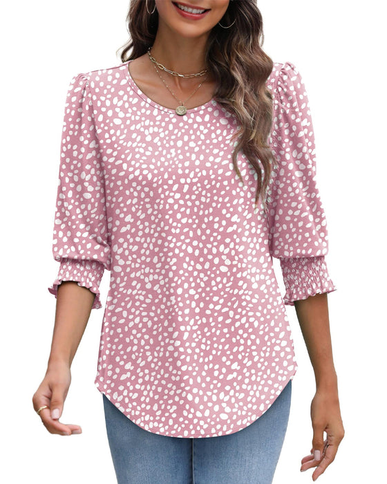 Bluse Puffärmel Bedruckt