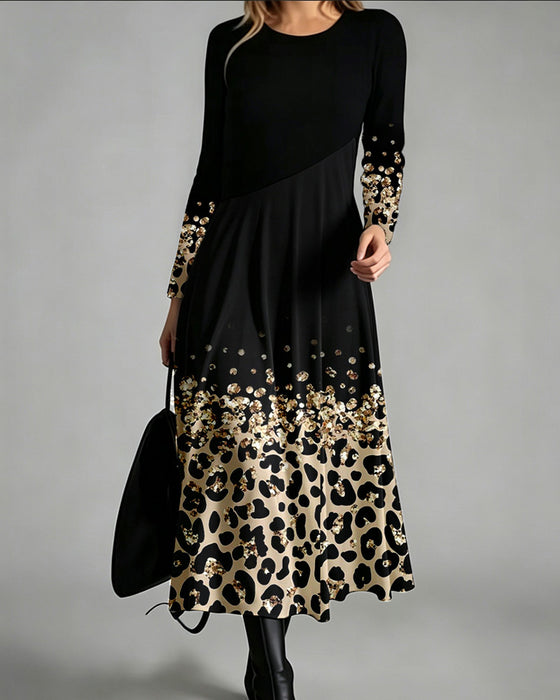 Kleid Ombre Leopard Lässig