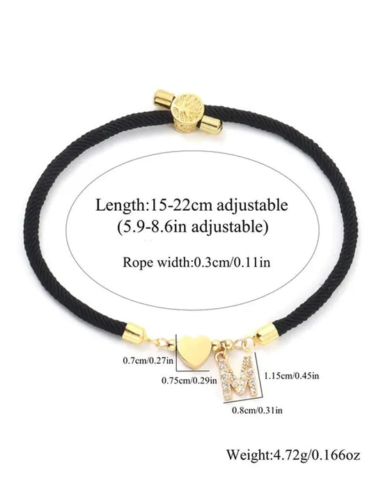 Initial Herz Charm Link Modisch Armband