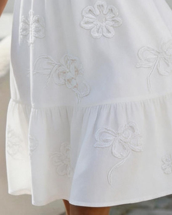 Kleid Puff Kurzarm Blumig