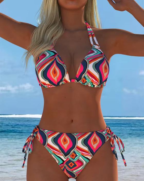 Bikini Bunt Geometrisch Halter