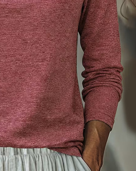 Oberteil Mock Neck Langarm Uni