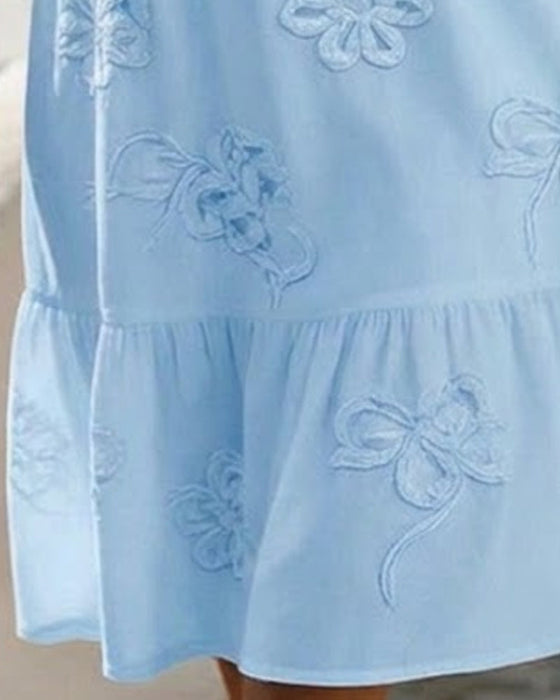 Kleid Puff Kurzarm Blumig