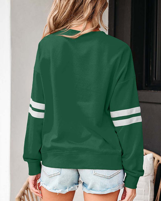 Color-Block Langarm Rundhals-Sweatshirt