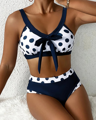 Bikini lässiger Zweiteiler mit Punktemuster