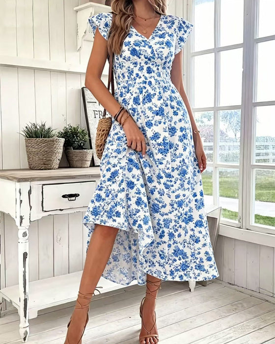 Kleid Blumen Taille Bindung