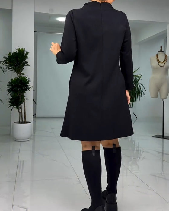 Kleid Pullover Langarm Blumendruck