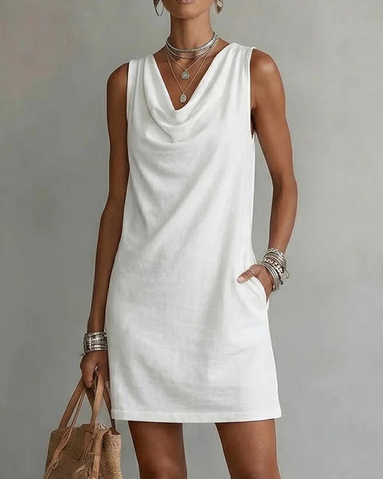 Kleid Ärmellos Rollkragen