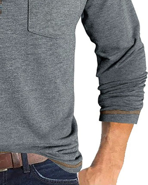 Bluse Herren Knopf Revers Polo