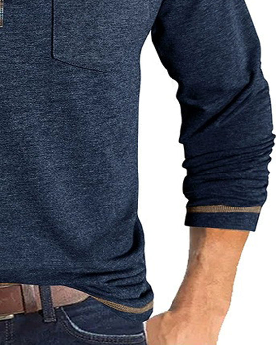Bluse Herren Knopf Revers Polo