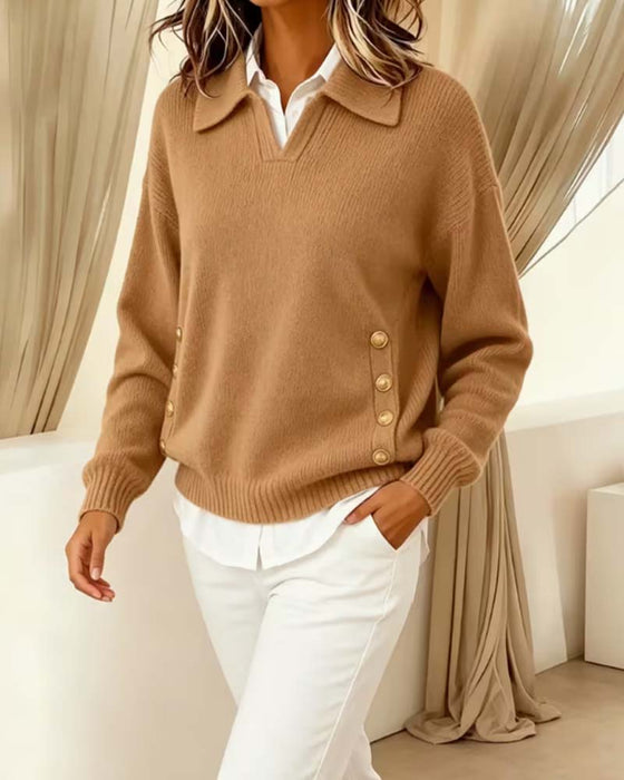 Pullover Langarm Einfarbig