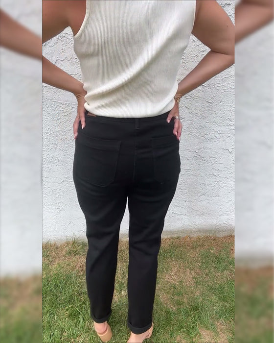Hose einfarbig lässig stretch