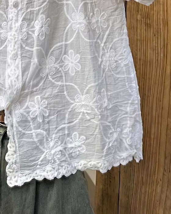 Bluse  Spitze Dreiviertel Ärmel