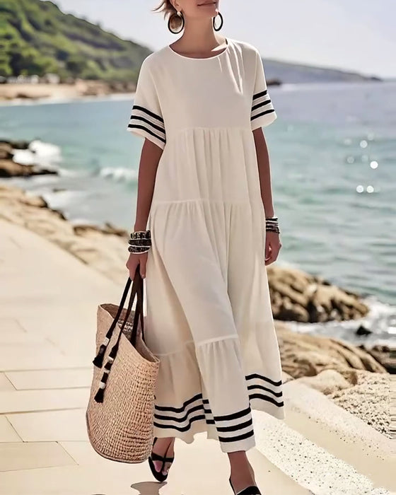 Kleid Modisch Urlaub Kurzärmelig
