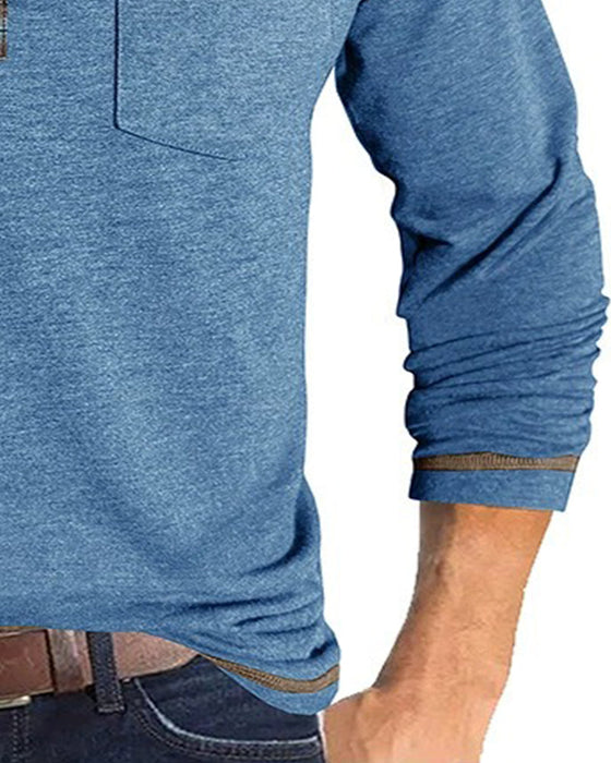 Bluse Herren Knopf Revers Polo