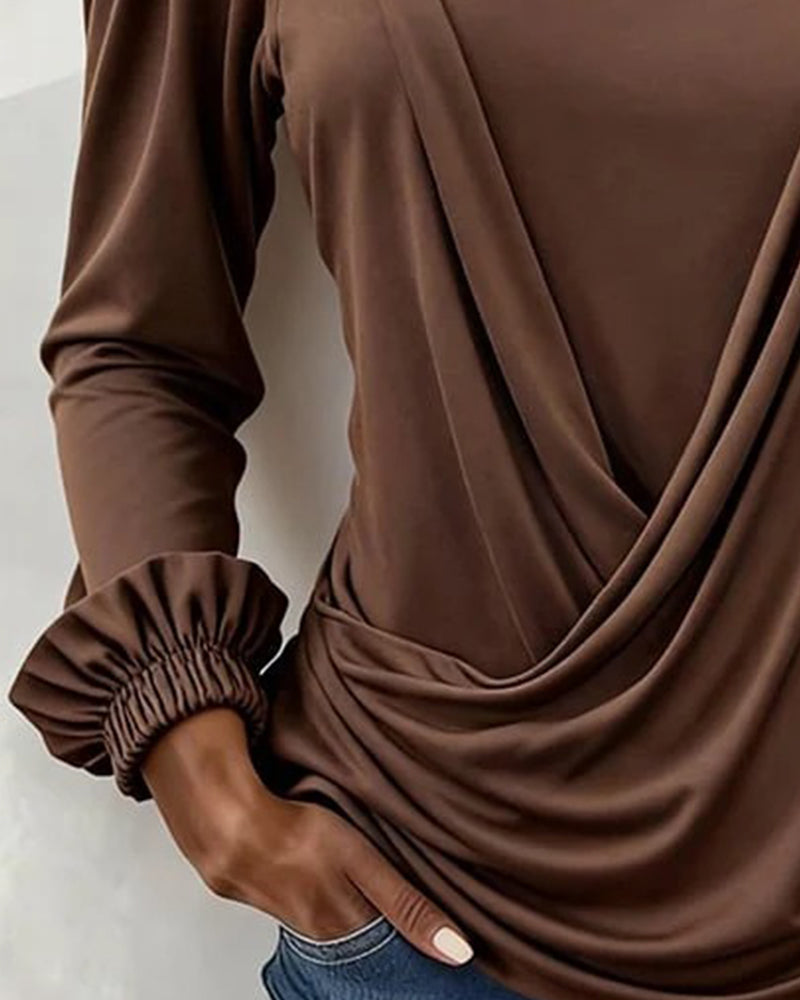 Oberteil Camisole Off-Schulter Kreuz Puff-Ärmel