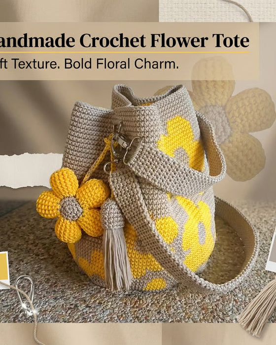 Tasche Gehäkelte Blume Tote