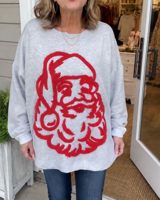 Sweatshirt Stilvoll Weihnachtsmann Locker