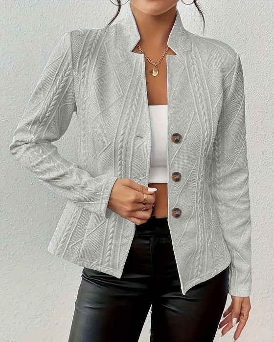 Blazer Mantel Einfarbig Geknöpft