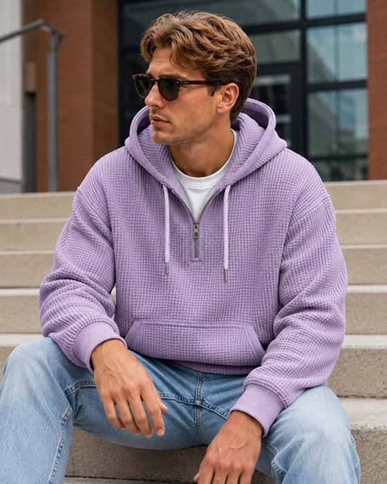 Hoodie Herren Einfarbig Reißverschluss Pullover