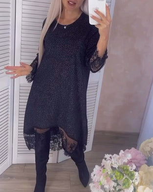 Elegantes kleid mit einfarbiger spitze