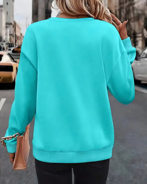 Sweatshirt langärmelig lässig bedruckt