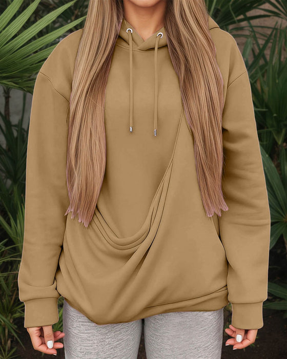 Hoodie Große Tasche Einfarbig