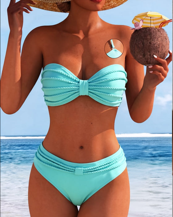 Bikini Einfarbig Genick