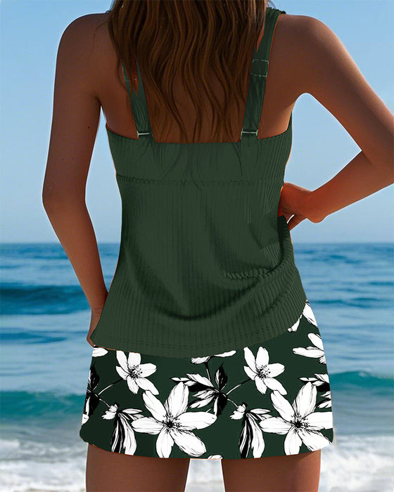 Badeanzug Tanktop Streifenprint Boxer
