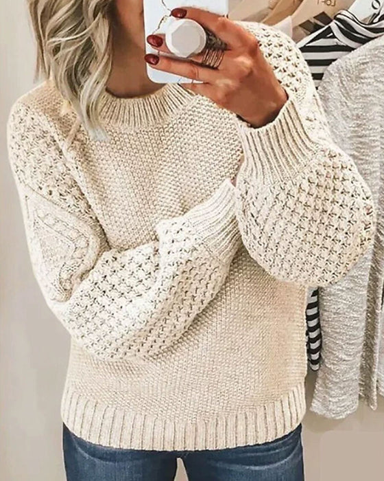 Pullover Vielseitig Uni Farbe Gestrickt