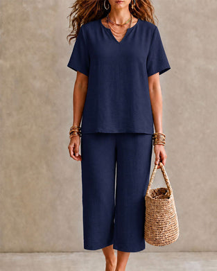 Set Kurzarm Oberteil Und Gekürzte Hose