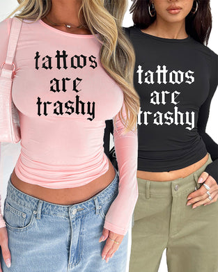 T-Shirt Eng anliegendes, langärmliges T-Shirt