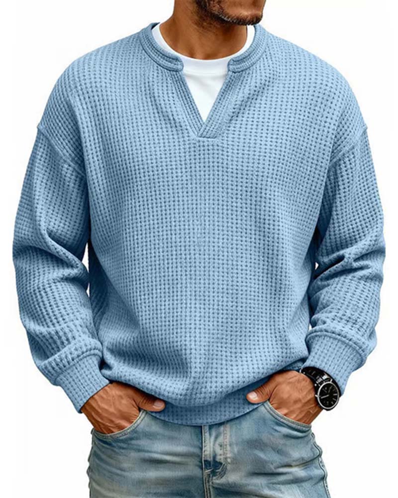 Sweatshirt Herren Rundhals Gefälscht Geschichtet