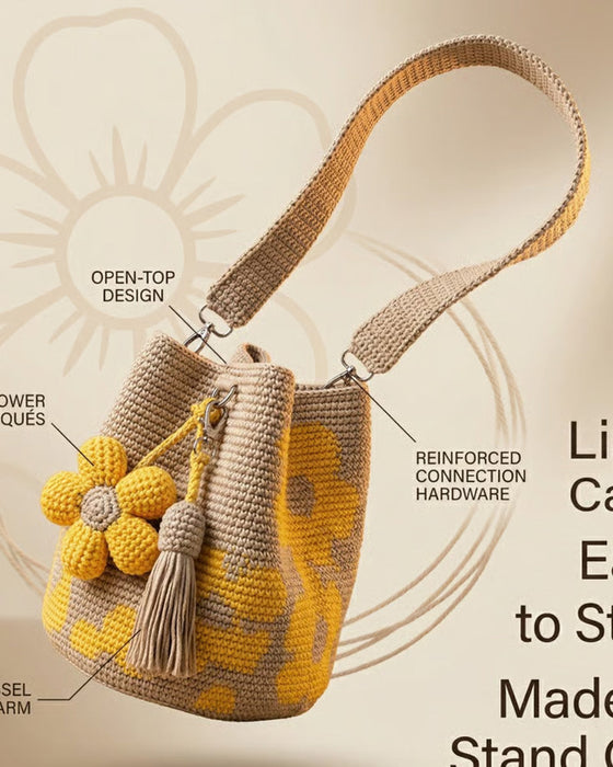 Tasche Gehäkelte Blume Tote