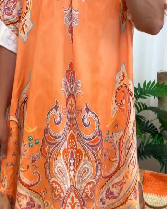 Kleid Retro Revers Druck