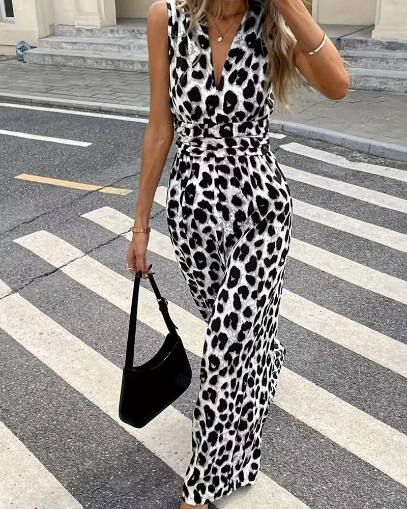 Overall Leopard Druck Ärmellos