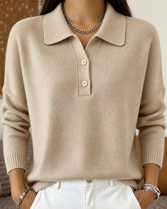 Pullover Halbknopf Knopf Freizeit
