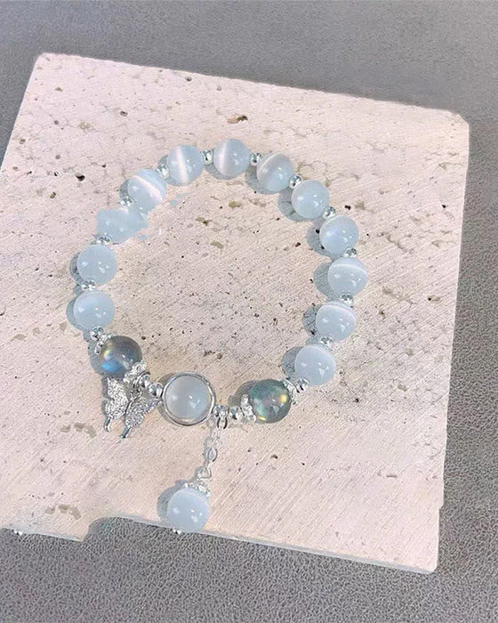 Imitation Katzenauge Kristall Schmetterling Armband